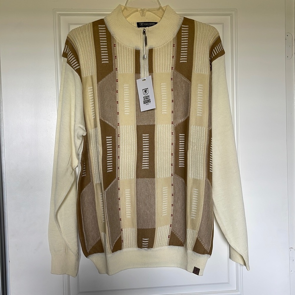 9311 Sweater Quater Zip Mock Neck Sweater by Stacy Adams Men's